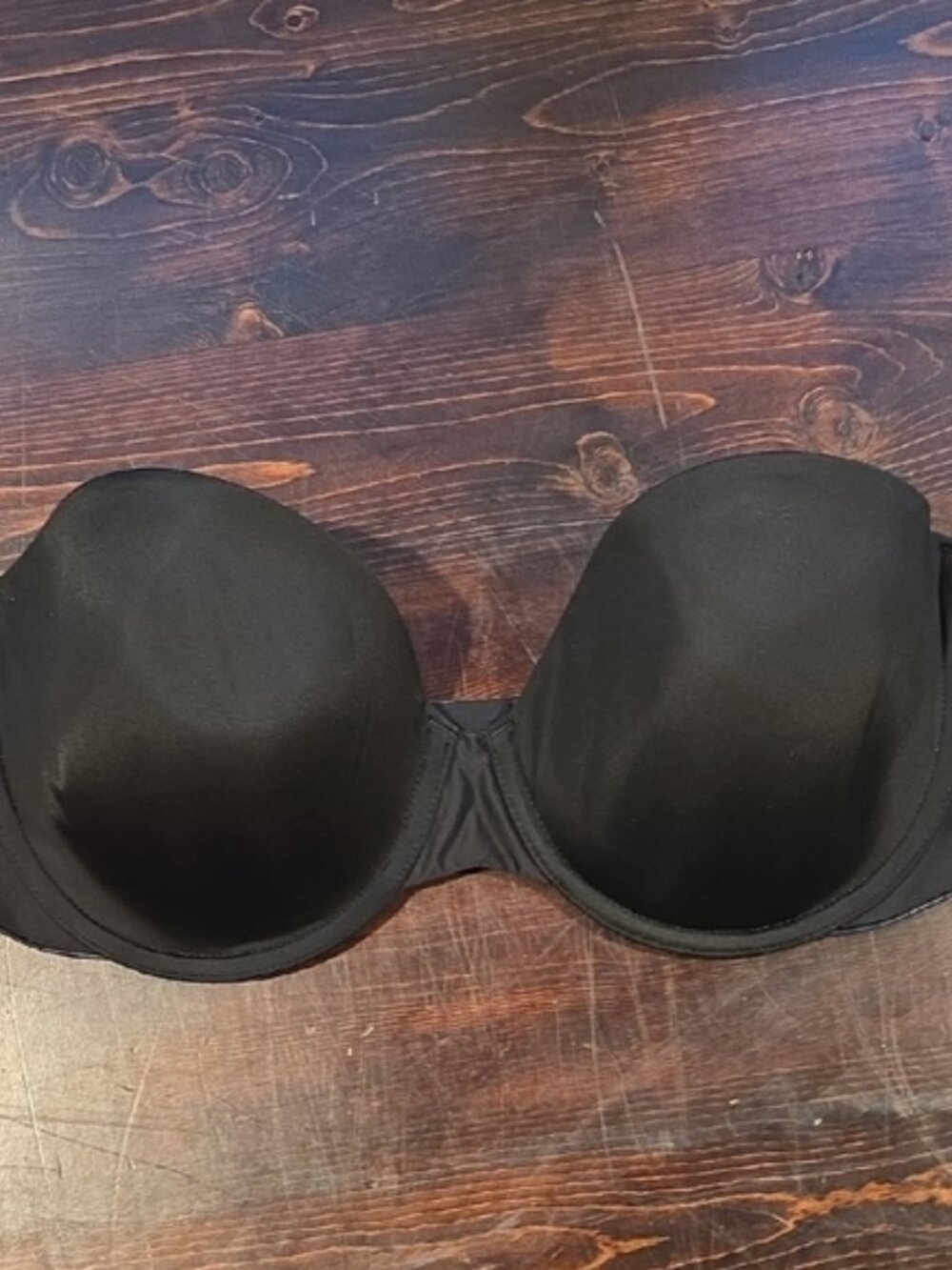 Victoria's Secret Lined Strapless Push-Up Bra Black Size 34D Double Support